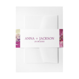 鮮やかな花園の夏の結婚式 ボヘミアンスタイル 招待状ベリーバンド