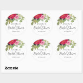 鮮やかな花束のブライダルシャワー ラウンドシール (シート)