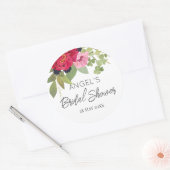鮮やかな花束 ブライダルシャワー ラウンドシール (封筒)