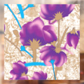 鮮やかな花柄で、紫と青の特徴的なデザイン、 ウィンドウサイン (シート2)