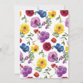 鮮やかな花柄のサプライズ誕生日 招待状 (裏面)