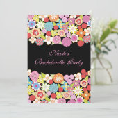 鮮やかな花柄のバチュロレッテパーティー招待状（５ｘ７） 招待状 (スタンド正面)