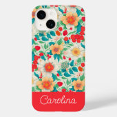 鮮やかな花柄のビンテージ・ボヘミアン・レッド Case-Mate iPhoneケース (裏面)