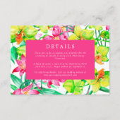 鮮やかな花柄のピンクの水彩画 ウェディングの詳細情報 エンクロージャーカード (正面)