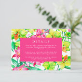 鮮やかな花柄のピンクの水彩画 ウェディングの詳細情報 エンクロージャーカード (スタンド正面)
