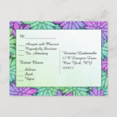 鮮やかな花柄のメニュー付き招待状 インビテーションポストカード (裏面)