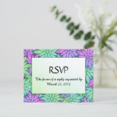鮮やかな花柄のメニュー付き招待状 インビテーションポストカード (スタンド正面)