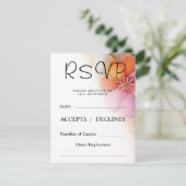 鮮やかな花柄の印象的な返信カード 出欠カード (スタンド正面)