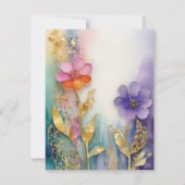 鮮やかな花柄の印象的な返信カード 出欠カード (裏面)