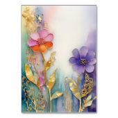 鮮やかな花柄の席札 テーブルナンバー (裏面)