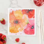 鮮やかな花柄の水彩ナプキン スタンダードカクテルナプキン (インサイチュ)