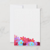 鮮やかな花柄の結婚式テーブルカード 招待状 (裏面)