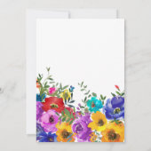 鮮やかな花柄の60歳誕生日 招待状 (裏面)