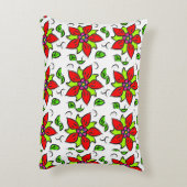 鮮やかな花柄パターン アクセントクッション (裏面(縦))