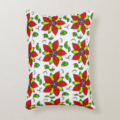 鮮やかな花柄パターン アクセントクッション (正面(垂直))