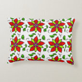 鮮やかな花柄パターン アクセントクッション (裏面)