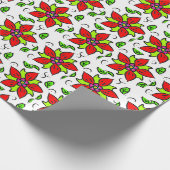 鮮やかな花柄パターン ラッピングペーパー (角)