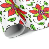 鮮やかな花柄パターン ラッピングペーパー (ロールコーナー)