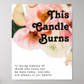 鮮やかな花柄 | このキャンドルが燃えるポスター ポスター (正面)