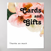 鮮やかな花柄 | カードとギフトのサイン ポスター (正面)