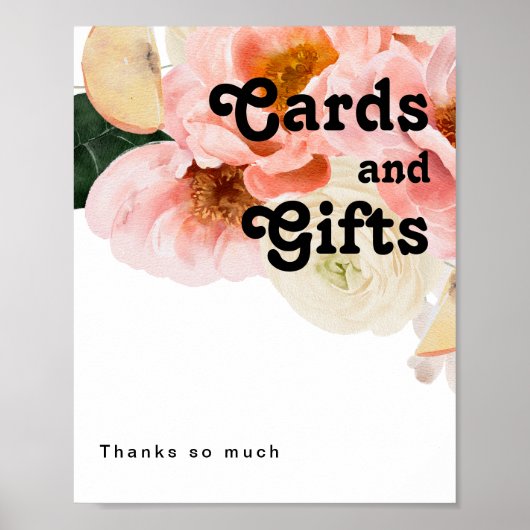 鮮やかな花柄 | カードとギフトのサイン ポスター (正面)