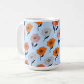 鮮やかな花柄 コーヒーマグカップ (正面左)