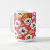 鮮やかな花柄 コーヒーマグカップ (正面左)