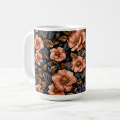 鮮やかな花柄 コーヒーマグカップ (正面左)