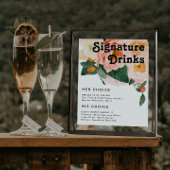 鮮やかな花柄 | シグネチャードリンクの看板 ポスター