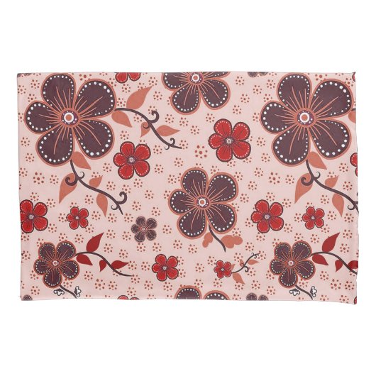 鮮やかな花柄 枕カバー (正面)