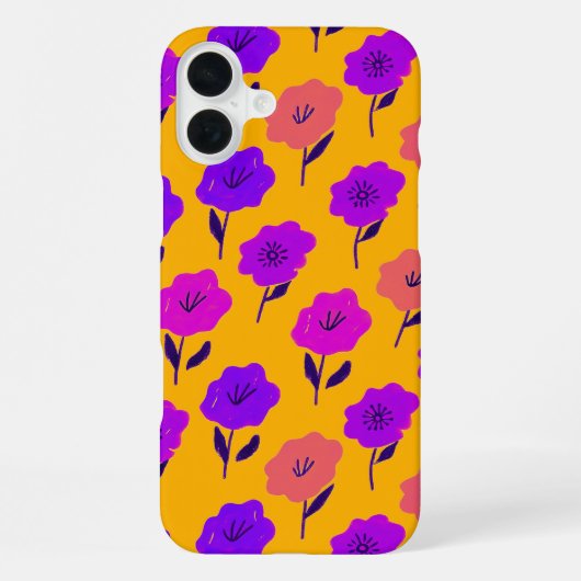 鮮やかな花柄 iPhoneケース (裏面)
