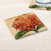 鮮やかな花柄III スクエアペーパーコースター (アングル)
