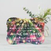 鮮やかな花火の結婚式 Save the Date カード (スタンド正面)