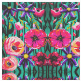 鮮やかな花織物 ファブリック (クローズアップ)