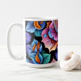 鮮やかな花 コーヒーマグカップ