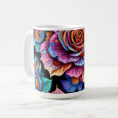 鮮やかな花 コーヒーマグカップ (正面左)