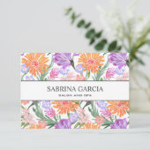 鮮やかな花 |バイオレットブルーオレンジギフトカード (スタンド正面)