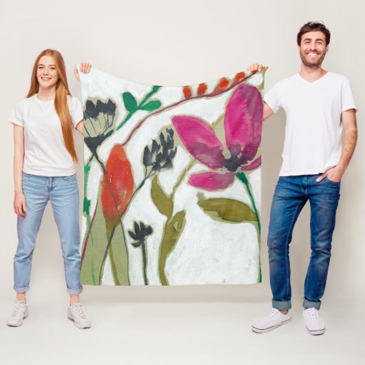 鮮やかな花 フリースブランケット (インサイチュ)