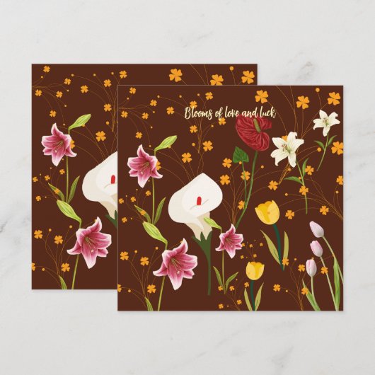 鮮やかな花 招待状 (正面/裏面)