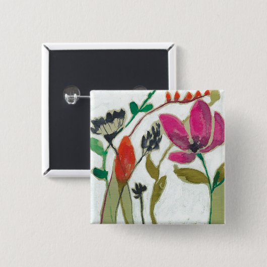 鮮やかな花 缶バッジ (正面&裏面)