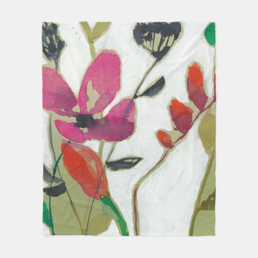鮮やかな花I フリースブランケット (正面)