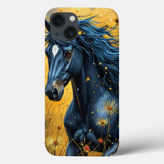 鮮やかな草原を駆ける黒馬 Case-Mate iPhoneケース (裏面)