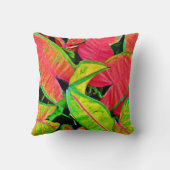 鮮やかな葉が鮮やかな模様を夢見る クッション (裏面)
