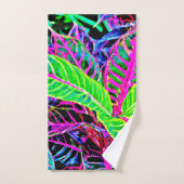 鮮やかな葉のエレガンスパターン バスタオルセット (ハンドタオル)