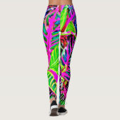 鮮やかな葉のエレガンスパターン レギンス (裏面)