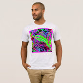 鮮やかな葉のエレガンスパターン Tシャツ (正面フル)