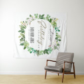 鮮やかな葉の水彩画の誕生日歓迎 タペストリー (インサイチュ(横))