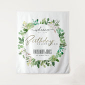 鮮やかな葉の水彩画の誕生日歓迎 タペストリー (正面)