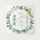 鮮やかな葉の水彩画 ブライダルシャワーの歓迎 タペストリー (正面(横))