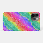 鮮やかな虹とゴールドのフェイクグリッターアゲート Case-Mate iPhoneケース (裏面(横))